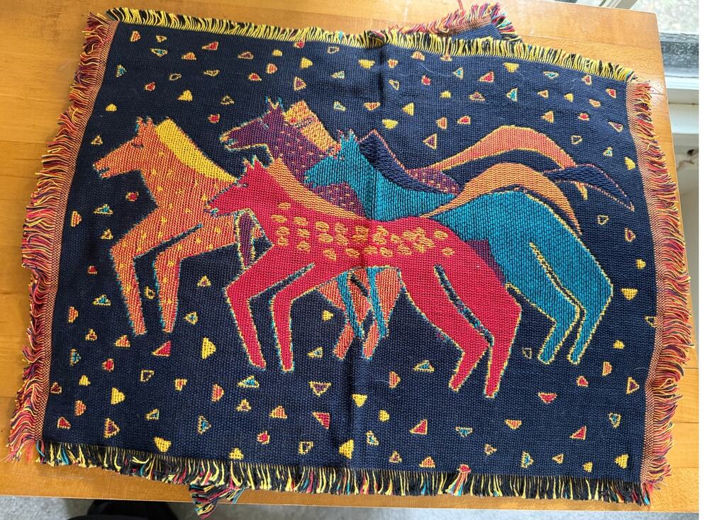 Laurel Burch 4 Placemats Wild Painted Horses Folk Art Cotton Elk Canyon Mares